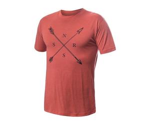 T-shirt thermique homme à manches courtes Sensor Merino Wool - imprimé XL terre cuite/snsr