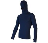 T-shirt thermique homme à manches longues Sensor double face Merino Wool avec capuche XL bleu profond