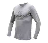 T-shirt thermique homme à manches longues Sensor Merino Wool - imprimé L vie grise/fourgonnette