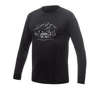 T-shirt thermique homme à manches longues Sensor Merino Wool - imprimé XXL la vie en van noir