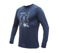 T-shirt thermique homme - manches longues Sensor Merino Active Outside - imprimé bleu profond XL