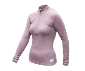 T-shirt thermique pour femme à manches longues Sensor double face Merino Wool avec fermeture éclair M violette mystique