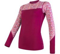 T-shirt thermique pour femme à manches longues Sensor Merino Impress S violet/motif