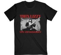 T-shirt thinlizzy live & dangerous unisexe noir taille xxl Noir