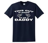 T-shirt « This Guy is Going to Be A Daddy » pour la fête des pères, T-shirt bleu marine imprimé blanc, L