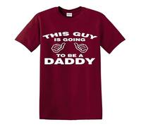 T-shirt « This Guy is Going to Be A Daddy » pour la fête des pères, T-shirt marron imprimé blanc, L