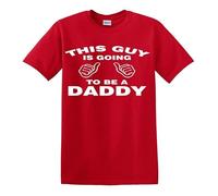T-shirt « This Guy is Going to Be A Daddy » pour la fête des pères, T-shirt rouge imprimé blanc, M
