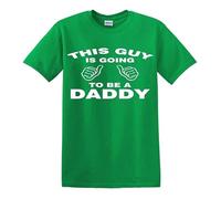 T-shirt « This Guy is Going to Be A Daddy » pour la fête des pères, T-shirt vert irlandais imprimé blanc, S