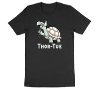 T Shirt Thor-Tue - pour Homme - Imprimé en France - Coton 100% Bio - Cadeau Animaux Anniversaire Humour Original Rigolo (Noir, M)