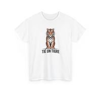 T-Shirt "Tié un Tigre" - Design Tigre Réaliste - Tee-Shirt Motivation Force et Puissance