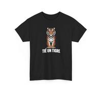 T-Shirt "Tié un Tigre" - Design Tigre Réaliste - Tee-Shirt Motivation Force et Puissance