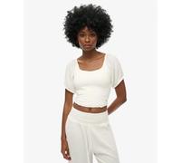 T-shirt tissÃ© smockÃ© femme Superdry Blanc M