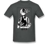 T Shirt Todoroki Shoto T-Shirt Cute Graphic Tee Shirt Cotton Man Short Sleeves Big Fashion Tshirt Dark Grey XXL