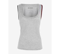 T-shirt Tommy Hilfiger Relaxed Split Tape sans manches gris rouge blanc femme - S