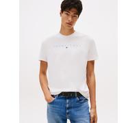 T-shirt Tommy Jeans Regular Linear Logo manches courtes blanc - M