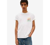 T-shirt Tommy Jeans Regular Twisted Signature manches courtes blanc jaune rouge - S
