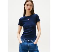 T-shirt Tommy Jeans Slim Badge manches courtes bleu marine femme - M