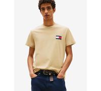 T-shirt Tommy Jeans Slim Essential Flag manches courtes beige - XL