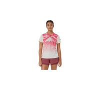 T shirt trail asics fujitrail elite graphic blanc rouge femme