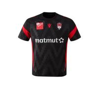T-Shirt Training Ruck Rugby Lyon Lou Rugby Entrainement, Noir et Rouge Adulte (FR/ES, Alpha/Lettres, S, Taille Normale, Taille Normale)