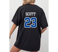 T-shirt TREE HILL RAVENS Scott 23, T-shirt vintage délavé, Cadeaux One Tree Hill, Marchandise OTH, Tree Hill North Carolina 1 L,M,S,XL,XXL,XXXLGéométrique,LettresCoton