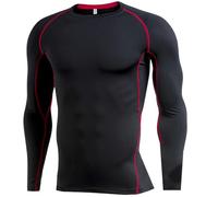 T-shirt tricoté pour homme - Chemise d'entraînement rembourrée et chaude - Vêtements de fitness pour homme - Automne - Hiver - Haute élasticité - Respirant - Vêtements de basket-ball à manches longues