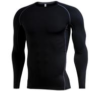 T-shirt tricoté pour homme - Chemise d'entraînement rembourrée et chaude - Vêtements de fitness pour homme - Automne - Hiver - Haute élasticité - Respirant - Vêtements de basket-ball à manches longues