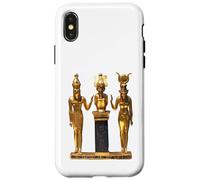 T-Shirt Trinité égyptienne dorée Horus Osiris et Isis Statue Coque pour iPhone X/XS