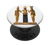 T-Shirt Trinité égyptienne dorée Horus Osiris et Isis Statue PopSockets PopGrip Adhésif