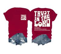 T-shirt « Trust in The Lord » - Chemises chrétiennes - Dieu Foi - Jésus - Chemises religieuses - Versets de la Bible, bordeaux, S