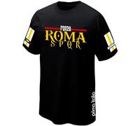T-Shirt Ultras Forza Roma - Réf PRIMAPI2169 (FR/ES, Alpha/Lettres, M, Taille Normale, Taille Normale, Noir)