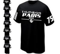 T-Shirt Ultras Paris - Réf PRIMAUP066E (FR/ES, Alpha/Lettres, 3TG, Taille Normale, Taille Normale, 75, Noir)