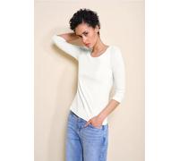 Street One T-shirt Pania manches longues en coton écru Femme Taille 40