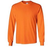 Gildan 2400 Mens Long Sleeve Ultra Cotton T-Shirt Tee - Safety Orange - 2X-Large
