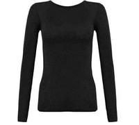 T-shirt uni à manches longues pour enfants - Uniforme - Col rond - Extensible, Noir , 13 ans