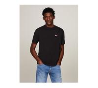 T-shirt uni en coton avec patch brodé - Tommy Jeans - Homme - Noir M