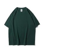 T-Shirt Uni pour Homme 9.9oz 280gsm Oversized Heavy T-Shirt for Men Short Sleeve Tee Cotton Solid Color Trend Leisure(Forest Green,M)