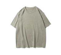 T-Shirt Uni pour Homme 9.9oz 280gsm Oversized Heavy T-Shirt for Men Short Sleeve Tee Cotton Solid Color Trend Leisure(Moss,XL)