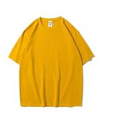 T-Shirt Uni pour Homme 9.9oz 280gsm Oversized Heavy T-Shirt for Men Short Sleeve Tee Cotton Solid Color Trend Leisure(Ginkgo biloba,XL)