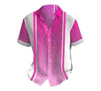 T-shirt uni pour homme, chemise en lin, chemise d'été, manches courtes, pour les loisirs, l'été, les loisirs, la plage, la plage, la plage, respirante, sans plis, chemise de loisirs, Rose, XL