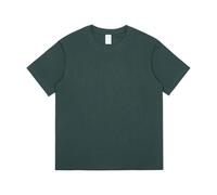 T-Shirt Uni pour Homme Heavy Cotton Men's Short Sleeve T Shirt Solid Color Summer Bottom Half Long Fleece(Blackish Green,XL)