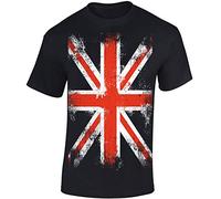 T-Shirt: Union Jack - Drapeau Grande-Bretagne Tee-Shirt -Biker Rock Punk - Angleterre England UK Flag London Londres Brexit Queen - Idée Cadeau - Homme-s Femme-s (XXL)