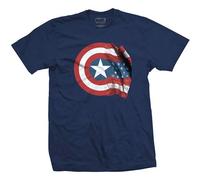 T-Shirt Unisex Captain America: American Shield Bleu Marine