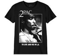 T-Shirt Unisex Enfant Tupac «to Live and Die in L.A.», Reference : BOTUPACTS003, Noir, Taille 8 Ans