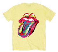 T-Shirt Unisex The Rolling Stones 60 Brushstroke Tongue Jaune