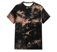T-shirt unisexe au look Tie-Dye Bleach - T-shirt décontracté à manches courtes avec motif batik - Haut urbain style acid-wash, Style_t01 Noir, XL