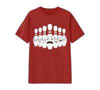 T-shirt unisexe avec cônes de bowling amusants - Haut amusant avec motif de dessin animé - Cadeau pour les fans de bowler et de quilles, Style_x04 Rouge, XXL