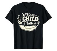 T-shirt unisexe avec imprimé « Every Child Matters » - T-shirt de déclaration de soutien aux communautés indigènes - Orange Day Awareness, Style_x01 Noir, 3XL