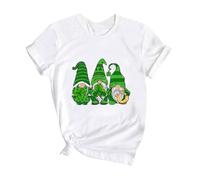 T-shirt unisexe avec inscription « Happy St Patrick » pour enfants - Motif léprechaun vert - Col rond - Lucky Irish Funny Shamrock - Cadeau pour garçons et filles - 0 à 13 ans, c blanc, 6-7 ans