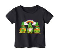 T-shirt unisexe avec inscription « Happy St Patrick » pour enfants - Motif léprechaun vert - Col rond - Lucky Irish Funny Shamrock - Cadeau pour garçons et filles - 0 à 13 ans, 13 - Noir, 4-5 ans